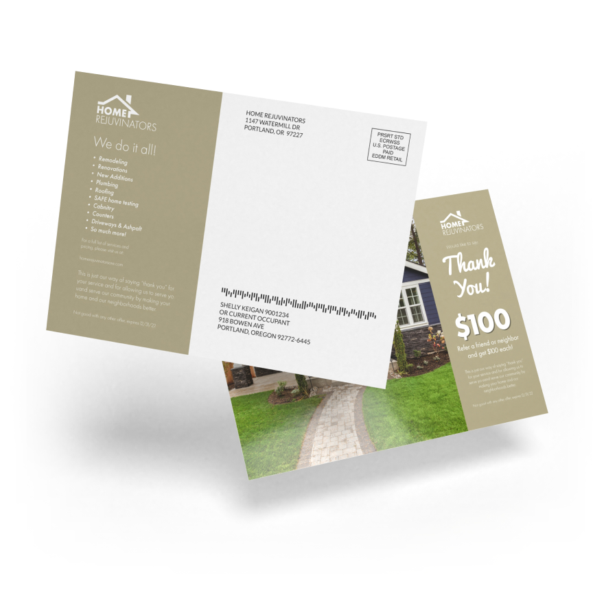 Postcards with Mailing Services